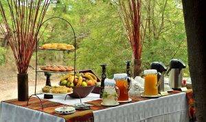 Imbali Safari Lodge 7 Imbali-Safari-Lodge-Breakfast table with fruit and juice