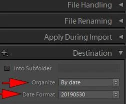 Lightroom Work Flow - Date Format