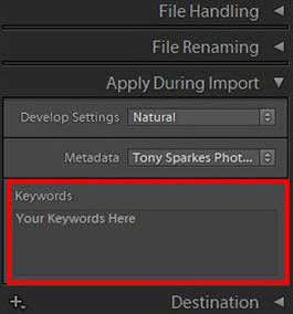 Lightroom Workflow - Screenshot Keywords