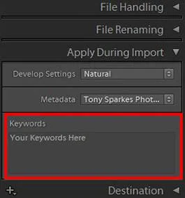 Lightroom Workflow - Screenshot Keywords