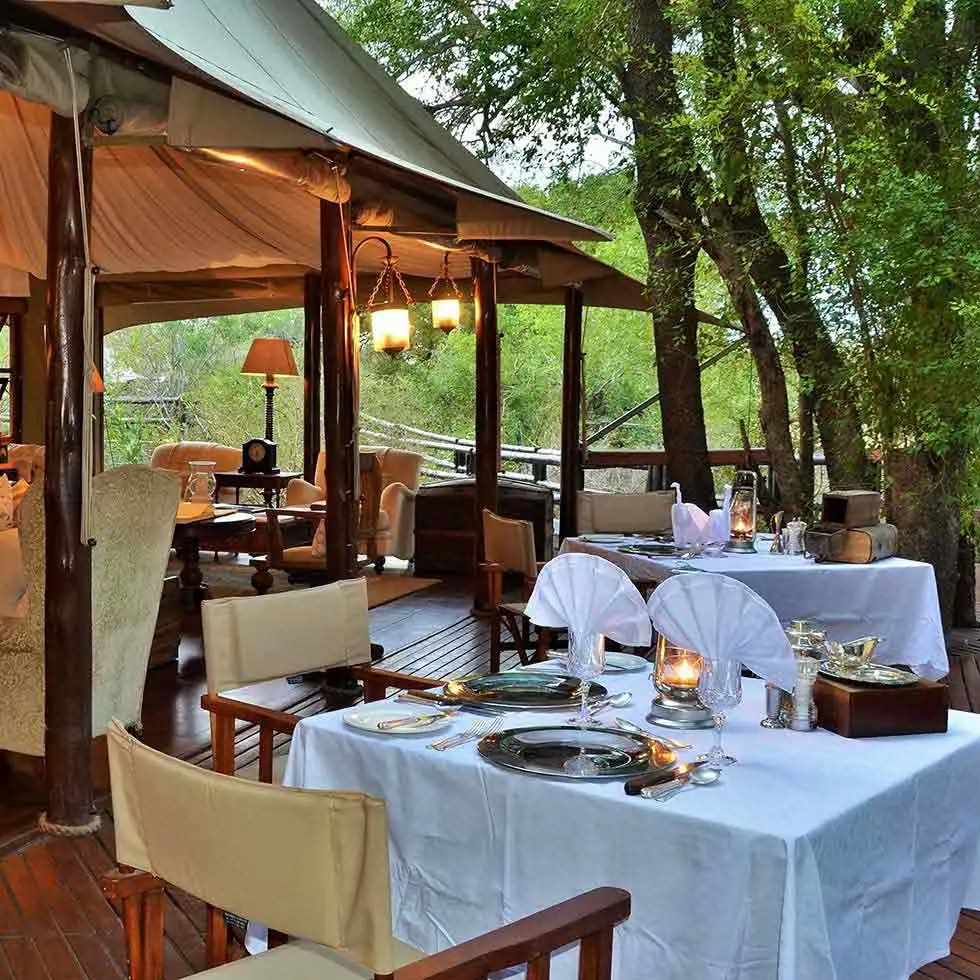 Outside Dining - Hamiltons Tented Camp Kruger National Park