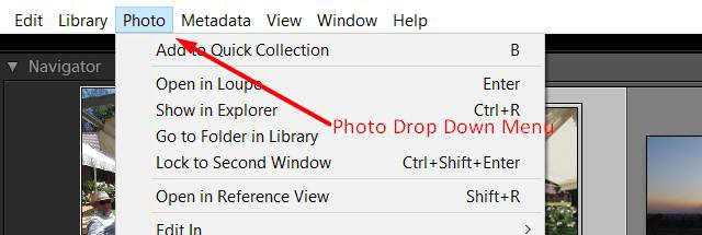 Drop Down Menu Lightroom