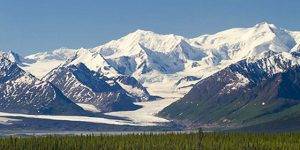 Alaska Mountains covered in snow
